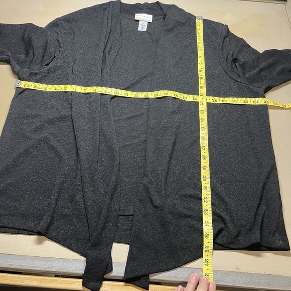 Alfred Dunner Womens Twofer Open Cardigan Size 2X Black 3/4 Sleeves Stretch - Picture 11 of 11